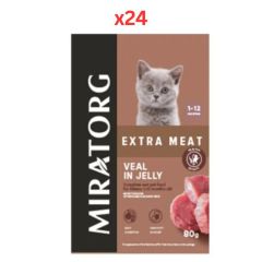 Miratorg Extra Meat With Veal iIn Jelly Kitten Wet Food Pack 24X80G