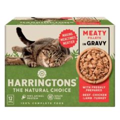 Harringtons Meat Fillets in Gravy Adult Wet Cat Food 12X85g Pouch