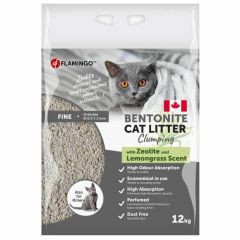Flamingo Bentonite Zeolite & Lemongrass Scent Clumping Cat Litter 12kg