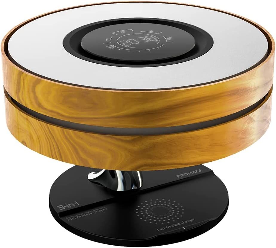 Promate Bedside Desk Lamp with Wireless Charger, MIRTH.UK