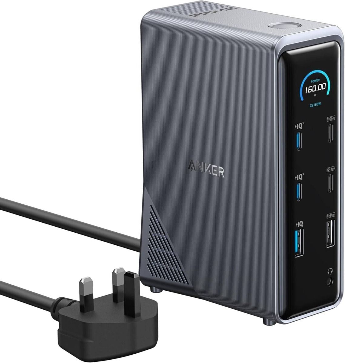 Anker Prime Charging Docking Station (14-in-1, Dual Display, 160W) -Gray