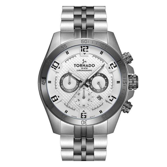 Tornado Men s Chronograph White Dial Watch T3149B YBYW