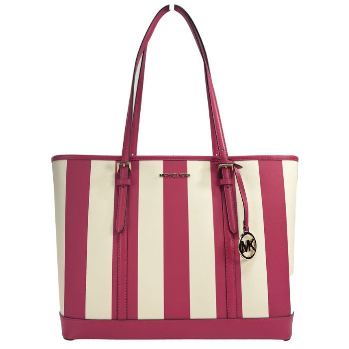 Michael Kors Jet Set Travel Large TZ Shoulder PVC Tote Bag Purse Pink 28206