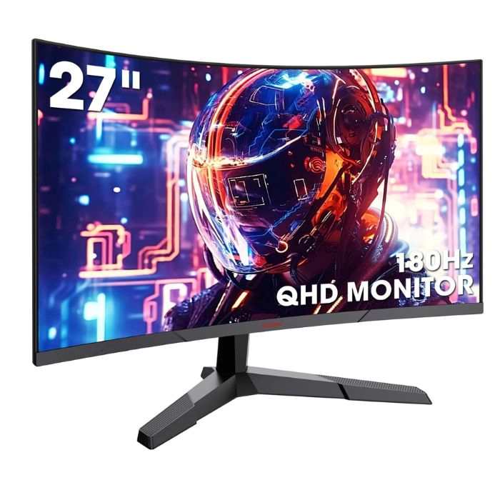 Koorui 27-Inch Gaming Curved Monitor VA QHD 2560 x 1440 180Hz 1ms, Black  - 27E6QCA