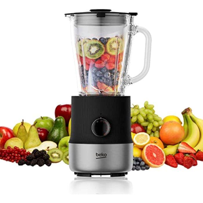 Beko Inox Housing, 800 W Motor Power, Glass Jug 1.75 L Capacity, Variable Speed Setting, Pulse Function, Anti-Slip Base, 4 Wings Stainless Steel Serrated Blades - TBN81808BX