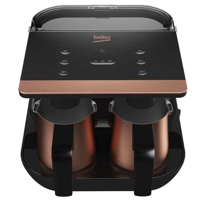 Beko Turkish Coffee Machine - Double Jug, 1100W, 6 Cups, Cook Sense, Aluminium Pot, One Touch Control, SpinJet, AntiSpill, Auto Water Feeding, TKM8961B