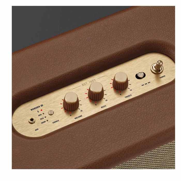 Marshall Woburn III Wireless Bluetooth Stereo Speaker, Brown 