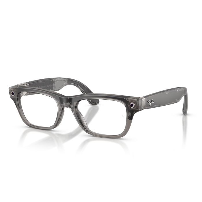 Ray-Ban Meta Blayzer Gen 2 Matte Transparent Ice Grey Clear Lenses Smart Glasses 50Mm