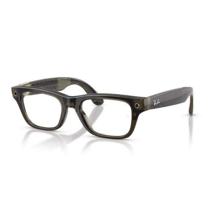 Ray-Ban Meta Blayzer Gen 2 Transparent Dark Olive Clear Lenses Smart Glasses 54Mm