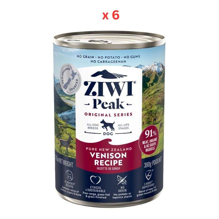 Ziwi Peak Venison Recipe Wet Dog Food 390G (Pack Of 6)