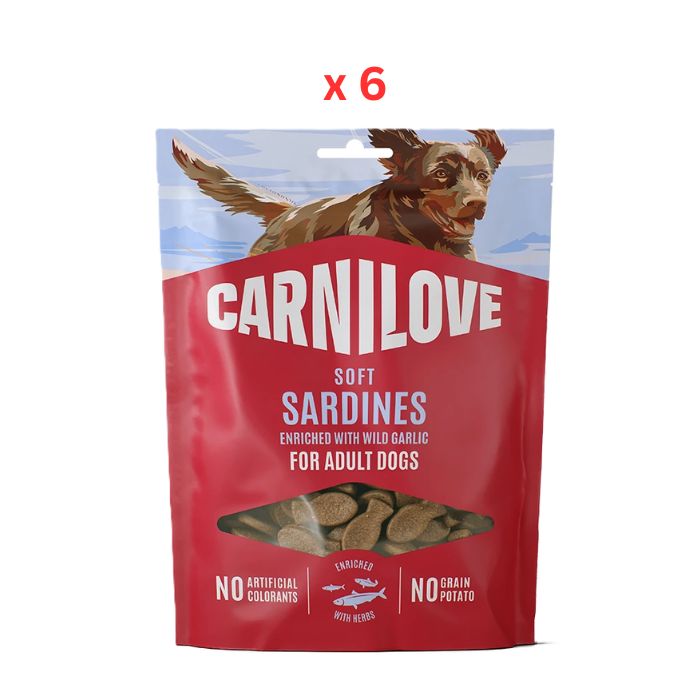 Carnilove Sardines enriched With Wild Garlic Soft Snack For Dogs 200g Pack Of 6