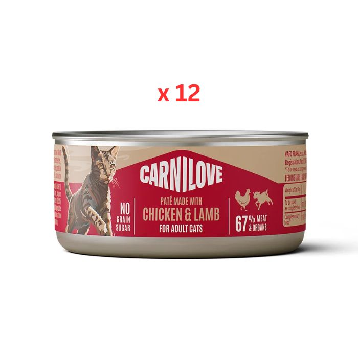 Carnilove Chicken & Lamb Pate Can Wet Cat Food 12x100g
