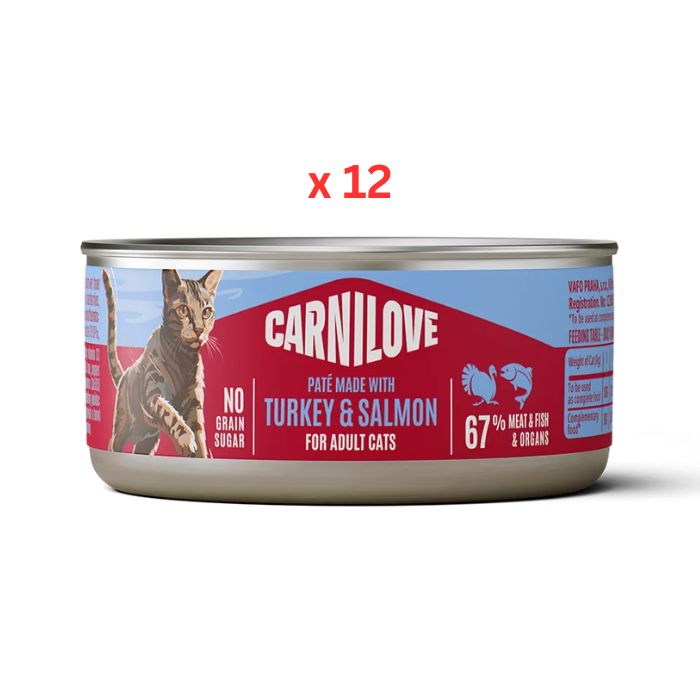 Carnilove Turkey & Salmon Pate Can Wet Cat Food 12x100g