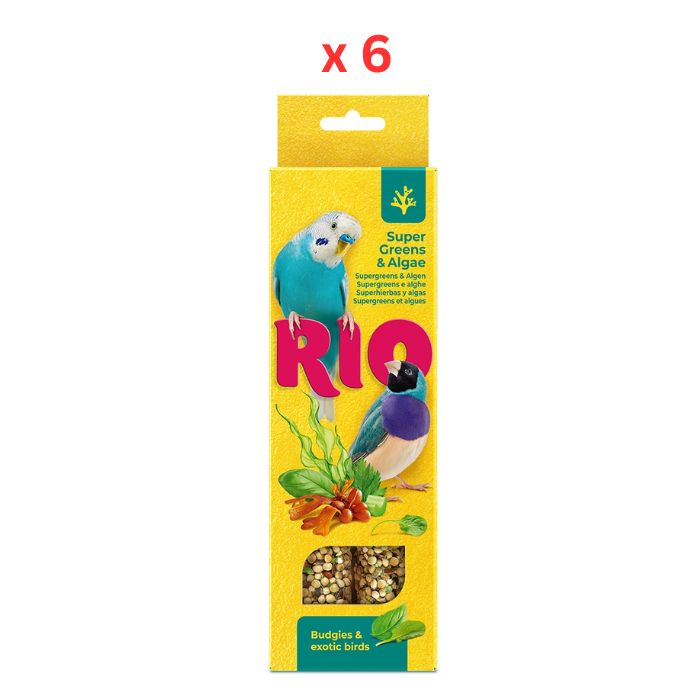 Rio Sticks For Budgies And Exotic Birds Supergreens And Algae 2X40G Pack Of 6