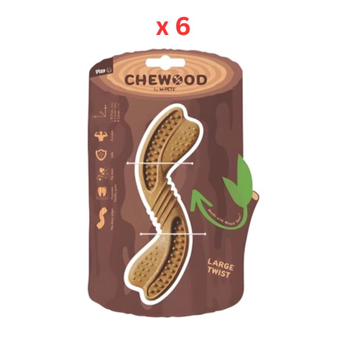 M-Pets Chewood Large Twist Dog Toy Pack Of 6