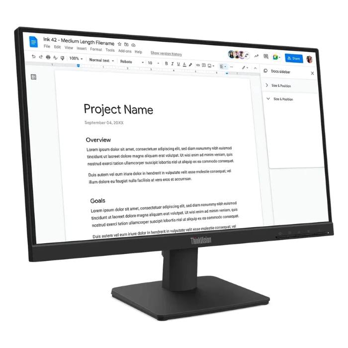 Lenovo Think Vision 21.5inch FHD 1920X1080 Monitor, 100Hz, Anti-glare, 4ms, HDMI, VGA, Tilt Adjustable Stand, Black - 64CBKAT6UK