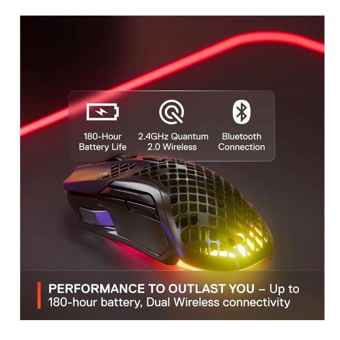  SteelSeries Aerox 5 Wireless Mouse, Black - 62406