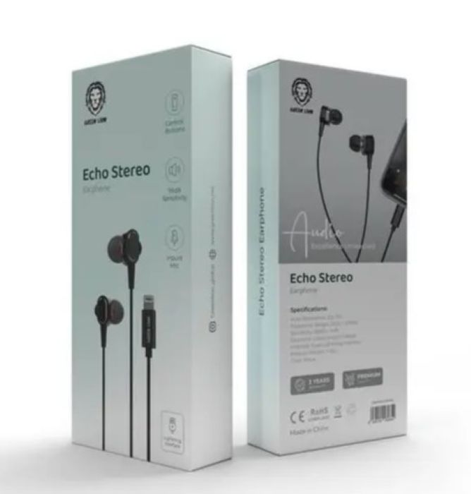 Green Lion Echo Stereo Earphones - Black