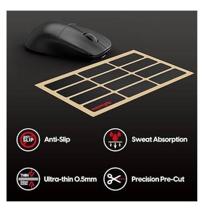 Pulsar Superglide Universal Grip Tape Pre-Laminated Sweat Absorbing, High Performance, Universal Anti Slip Mouse Grip Tape
