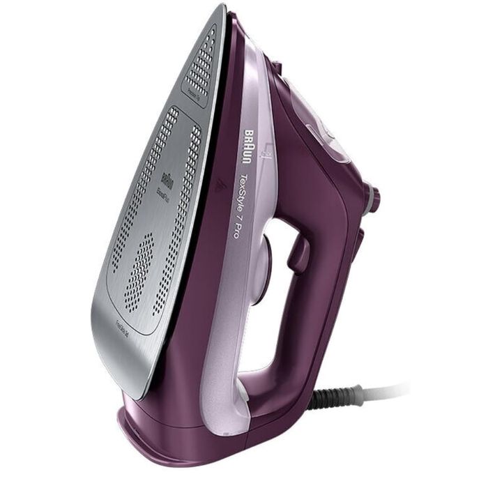 Braun TexStyle 7 Pro Steam Iron, Free Glide 3D Eloxal Plus Soleplate, Ultimate Power For Great Performance, Precision Tip, 3100 Watts, Easy Refill 300ml, Powerful Steam Options, Anti-Drip, Self-Clean, Auto-Off - SI 7181 Violet