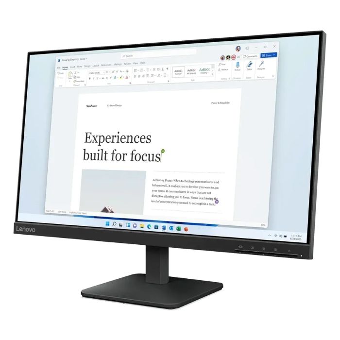 Lenovo 23.8inch FHD 1920X1080 LED Monitor, 100Hz, Anti-glare, 4ms, HDMI, VGA, Tilt Adjustable Stand, Black - 68C2KAC1AE