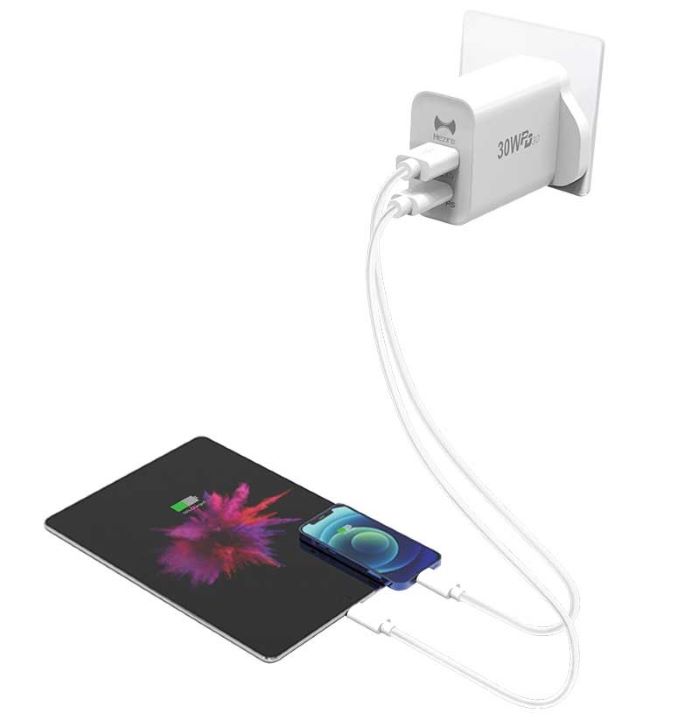 Hezire H-ADAPT PD30W Type-C & USB Wall Charger White
