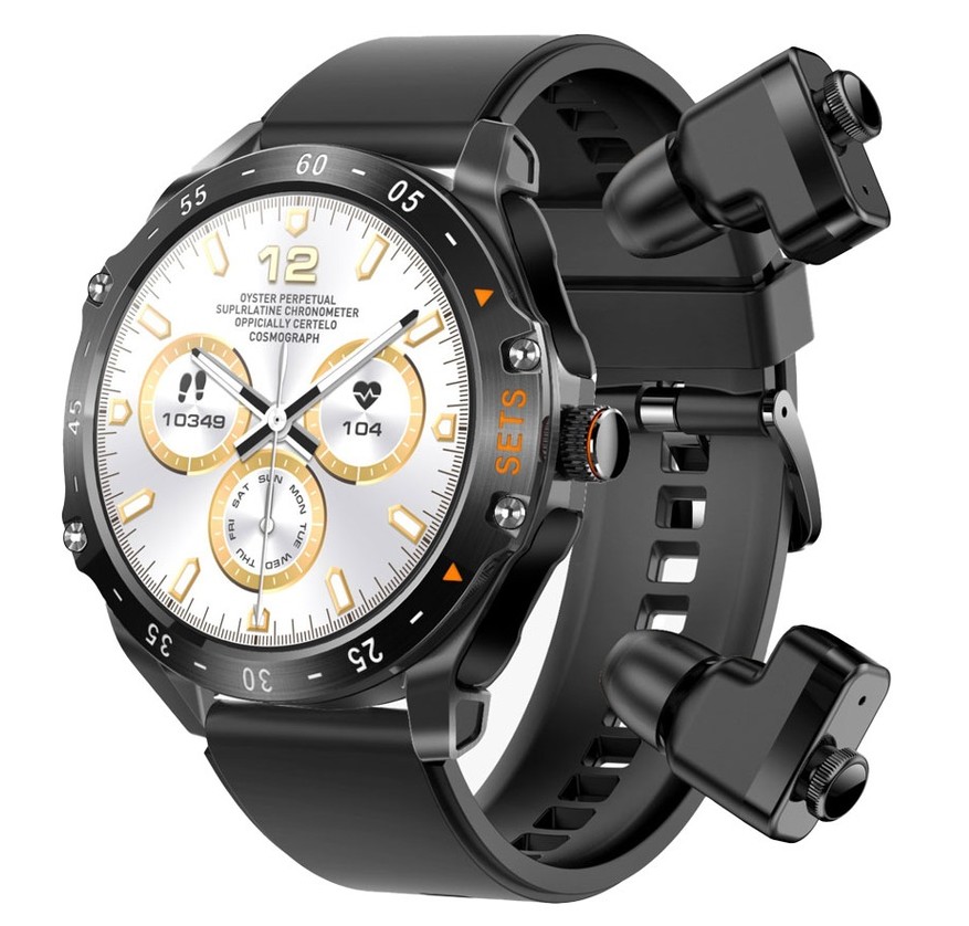 Porodo Hype Smartwatch With Earbuds- Black