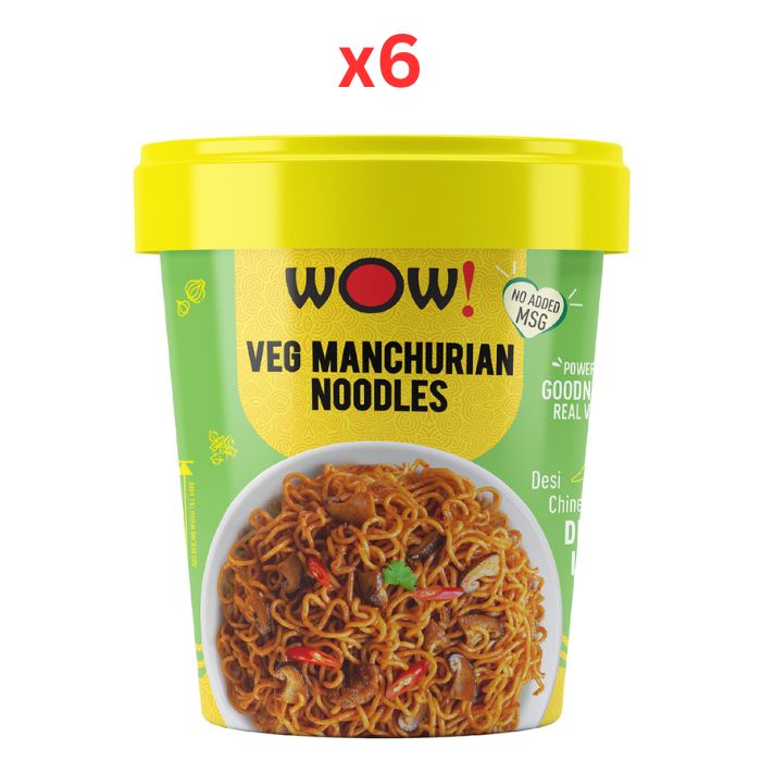 Wow! Noodles Veg Manchurian Cup Noodles 90g (Pack of 6)