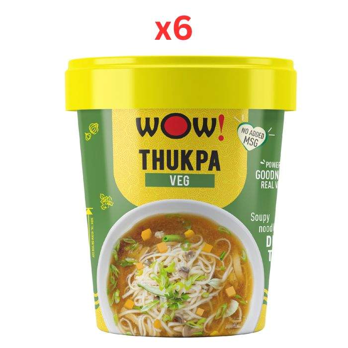 Wow! Noodles Thukpa Veg Cup Noodles 55g (Pack of 6)