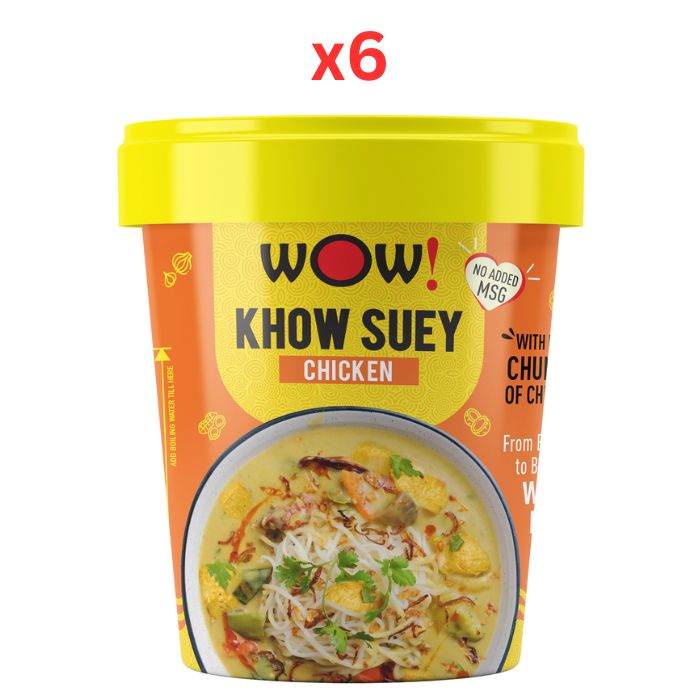 Wow! Noodles Khow Suey Chicken Cup Noodles 80g (Pack of 6)