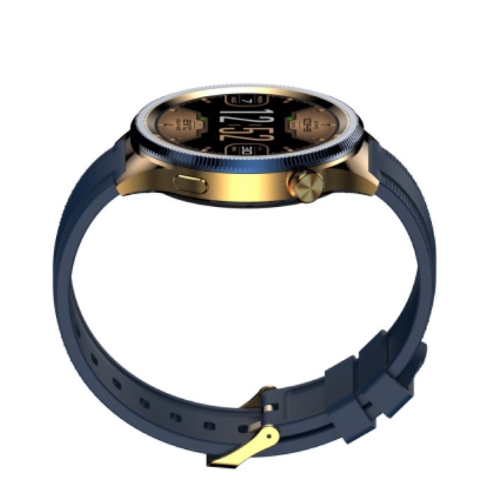 Hezire HWatch Crown Smartwatch, Blue And Gold - HEZ-SW-10