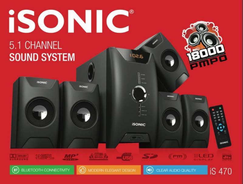 iSonic 5.1 Channel Sound System, Black - iS 470