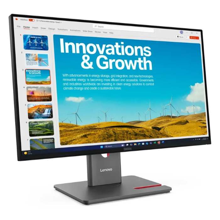 Lenovo Think Vision 23.8inch QHD 2560X1440 Monitor, 120Hz, Anti-glare, 4ms, HDMI, DP, USB-C, Fully Adjustable Stand, Black - 64B1GAT1UK