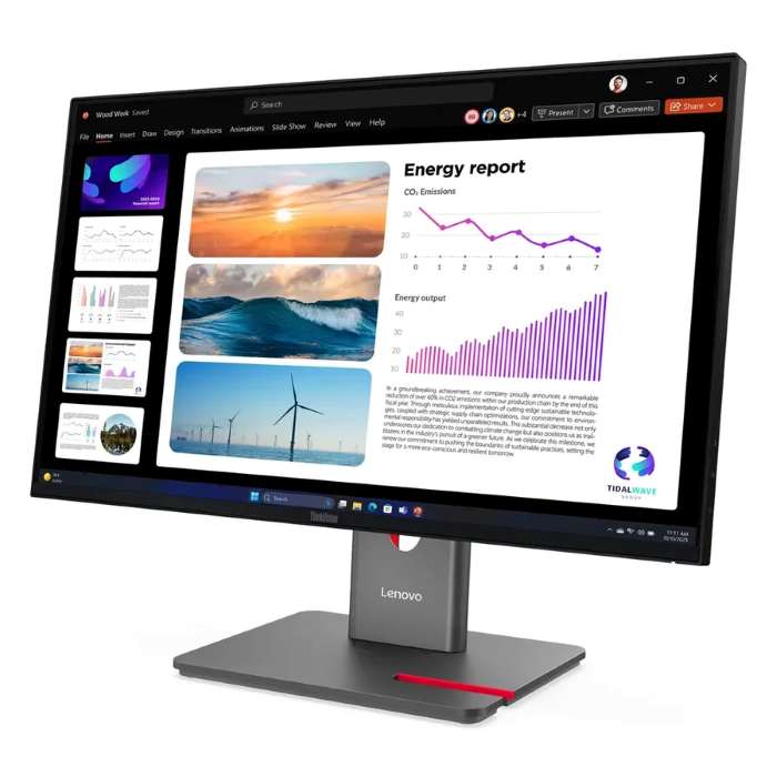 Lenovo Think Vision 23.8inch QHD 2560X1440 Monitor, 120Hz, Anti-glare, 4ms, HDMI, DP, USB-C, Fully Adjustable Stand, Black - 64B2GAT1UK