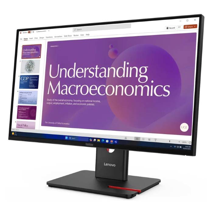 Lenovo Think Vision 23.8inch FHD 1920X1080 Monitor, 120Hz, IPS Panel, Anti-glare, 4ms, HDMI, DisplayPort, USB-C, Tilt, Height Adjustable Stand, Black - 64B9GAT1UK