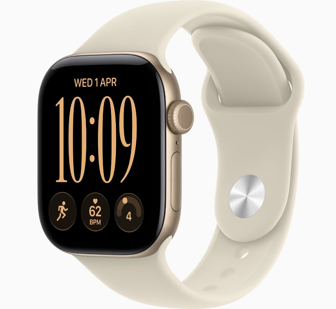 Apple Watch Series 12, GPS + Cellular, 46mm, Light Gold Aluminum Case with Sand Sport Band - S/M