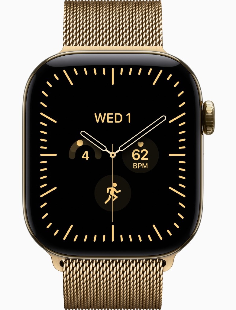 Apple Watch Series 12, GPS + Cellular, 42mm, Radiant Gold Titanium Case with Radiant Gold Milanese Loop
