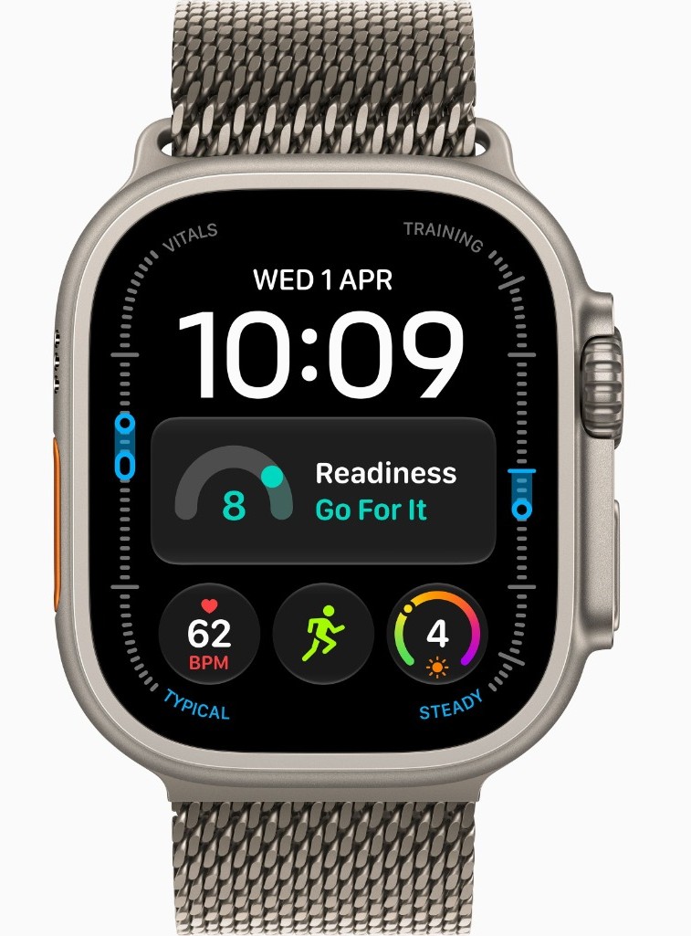 Apple Watch Ultra 4, GPS + Cellular, Natural Titanium Case with Natural Titanium Milanese Loop - M