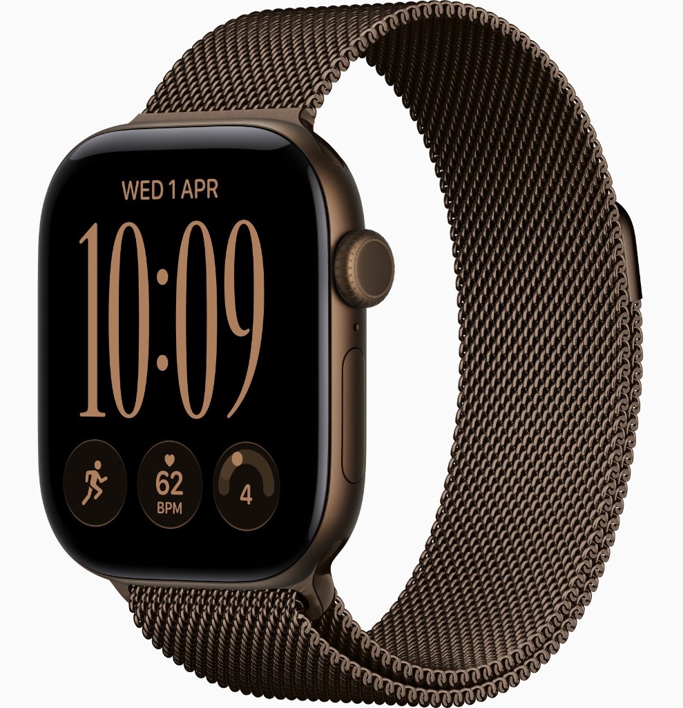 Apple Watch Series 12, GPS + Cellular, 46mm Dark Bronze Aluminum Case with Dark Bronze Milanese Loop - S/M