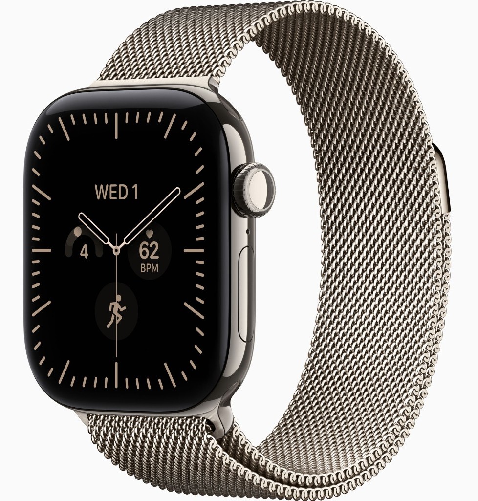 Apple Watch Series 12, GPS + Cellular, 46mm, Natural Titanium Case with Natural Milanese Loop - M/L