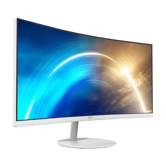 MSI Pro MP341CQW 34 Inch Curved Gaming Monitor, VA, 100Hz, 1ms, White - 9S6-3PB2CT-033