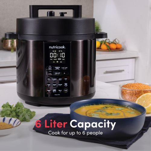 Nutricook Smart Pot 2, 8 Liters  9 In 1 Electric Pressure Cooker Slow Cooker Rice Cooker Steamer Sauté Pot Yogurt Maker And More, 12 Smart Programs With New Smart Lid - NCSP208K