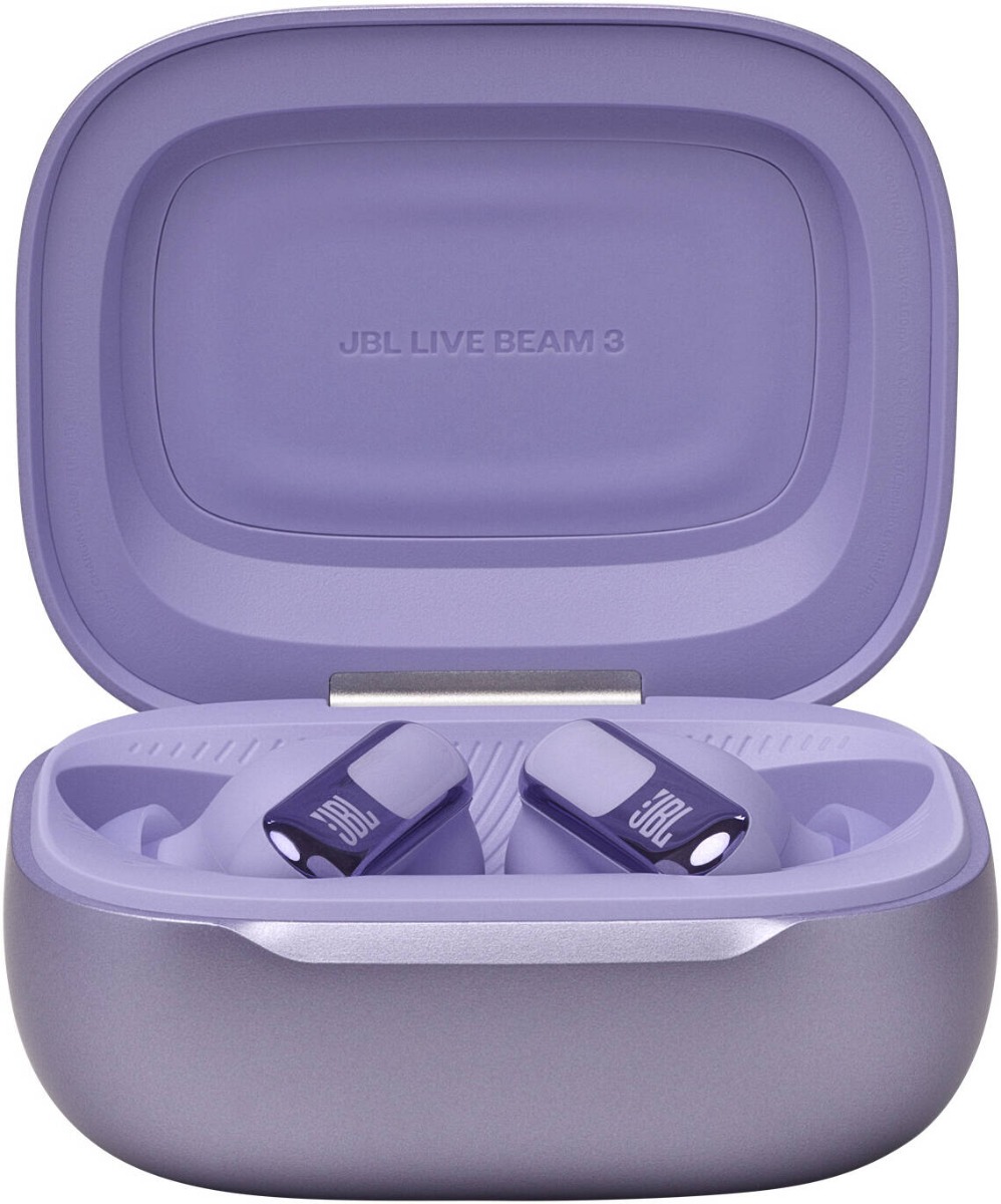 JBL Live Beam 3 Wireless Earbud Headphones, Adaptive Noise Cancelling- Purple