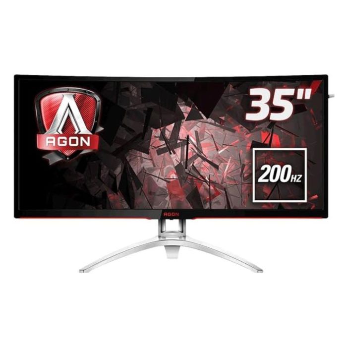 AOC 35inch Curved UltraWide Gaming Monitor, 2560X1080 Resolution, 200Hz, 4ms, FreeSync Premium, HDMI, DP, Adjustable Stand, Black & Silver - AG352QCX