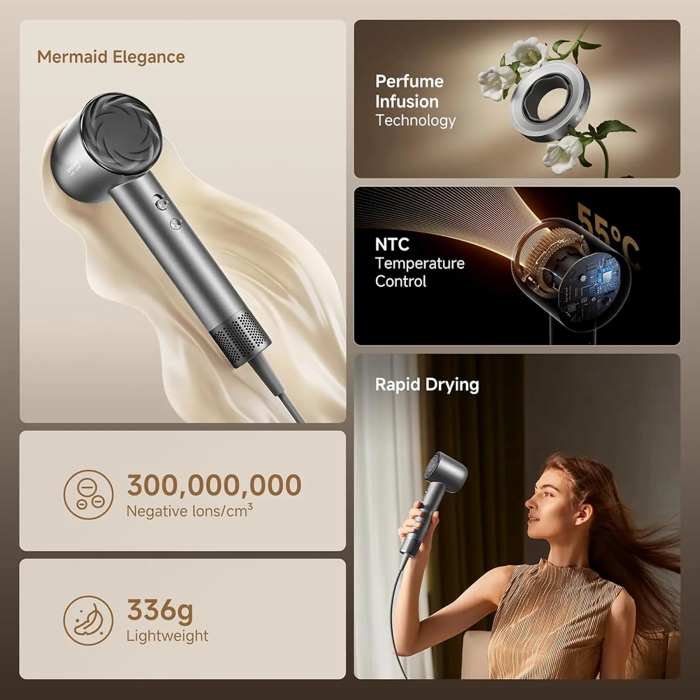 Dreame Glory Mix Hair Dryer 30 Watts - Black