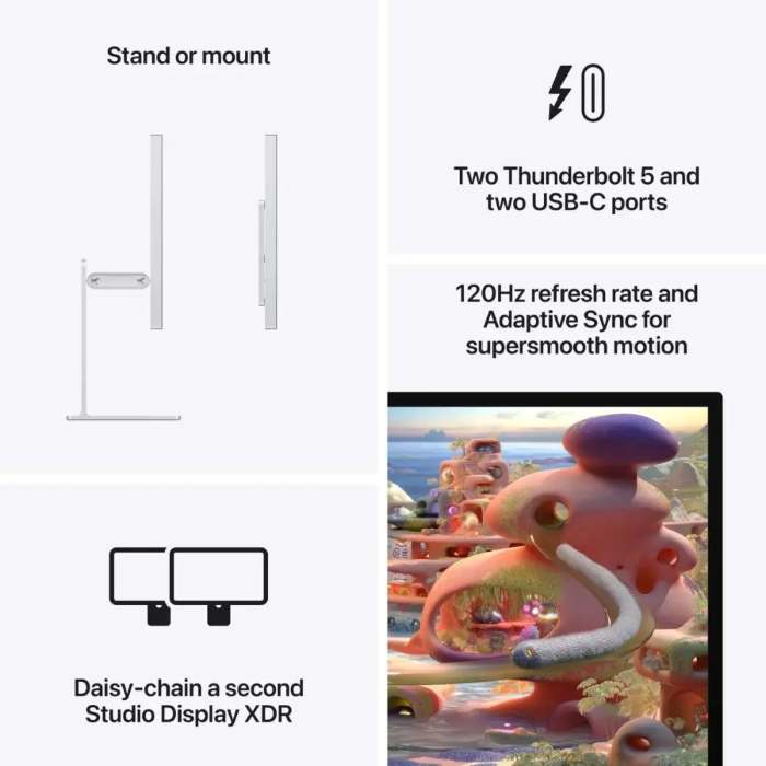 Apple Studio 27inch 5K Retina XDR Display, Nano-Texture Glass, VESA Mount Adapter, MFEQ4 (Apple Warranty)