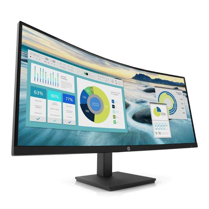HP 34inch G4 WQHD Vertical Alignment 3440X1440 Curved Monitor, USB-C, 100Hz, 5ms, HDMI, Black - 21Y56AS