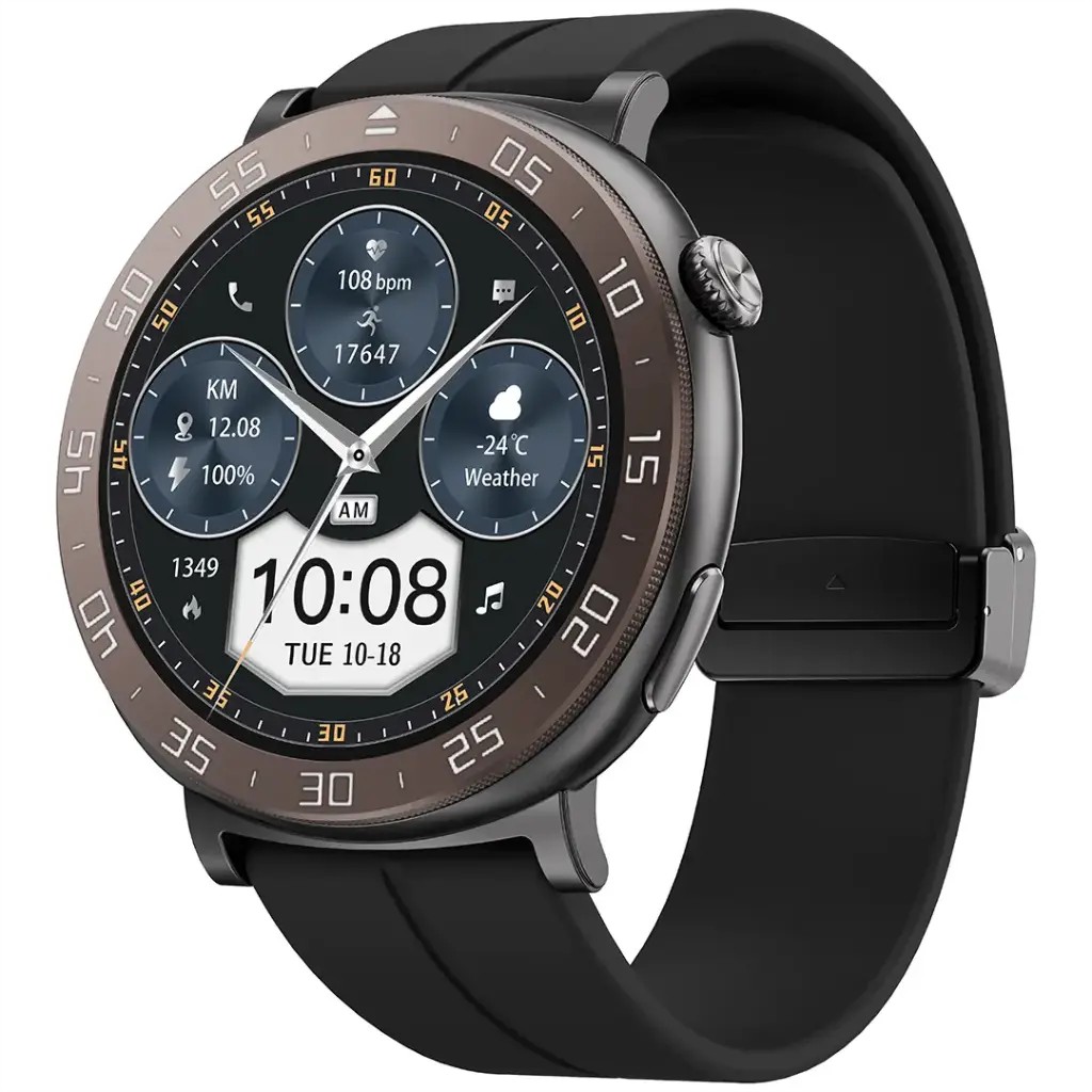 Porodo Salud, 1.43" Screen Display Smart Watch- Black 