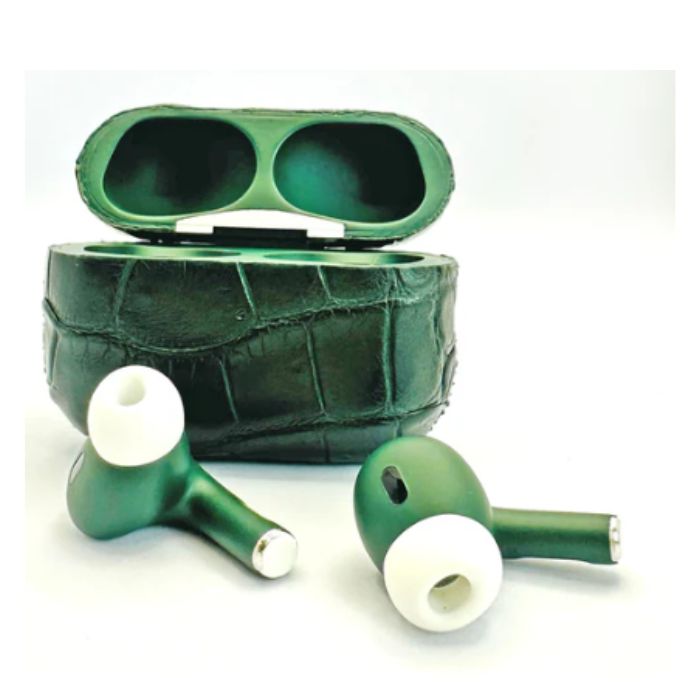 Customized  Apple AirPods Pro 3 Leather Alligator Green 