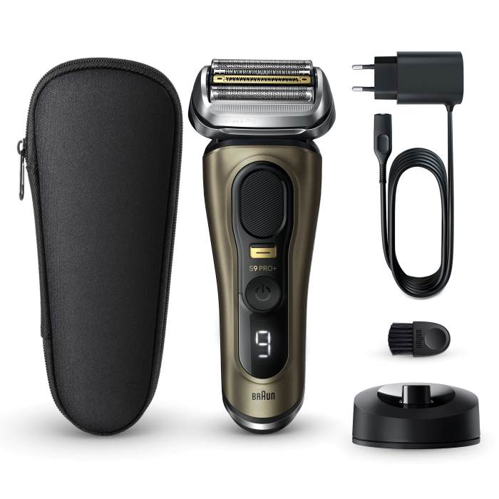 Braun Series 9 Pro+ Electric Shaver With Charging Stand And Travel Case, Gold - Shaver 9519s
